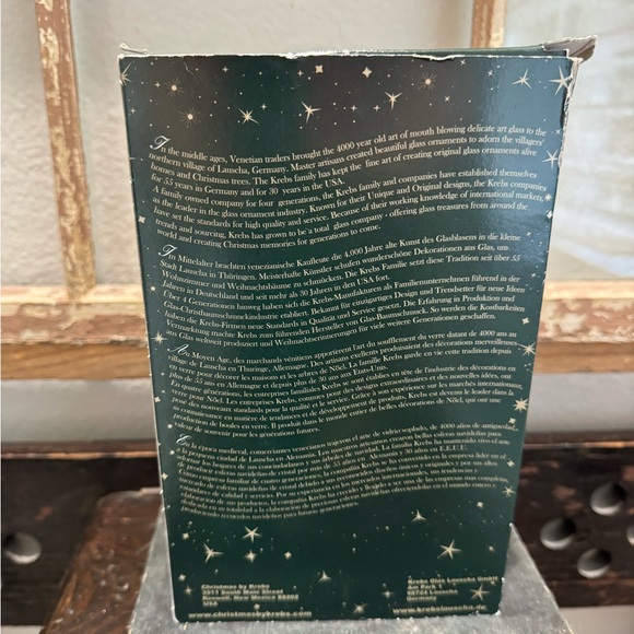 Vintage Journey to Bethlehem Star Of David Blue Krebs Christmas Glass Ornaments - Picture 3 of 4